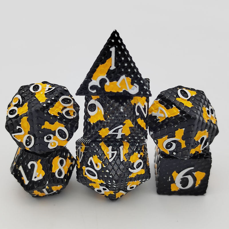 Dragon Scale Mixed Color Multi-sided Digital Metal Dice