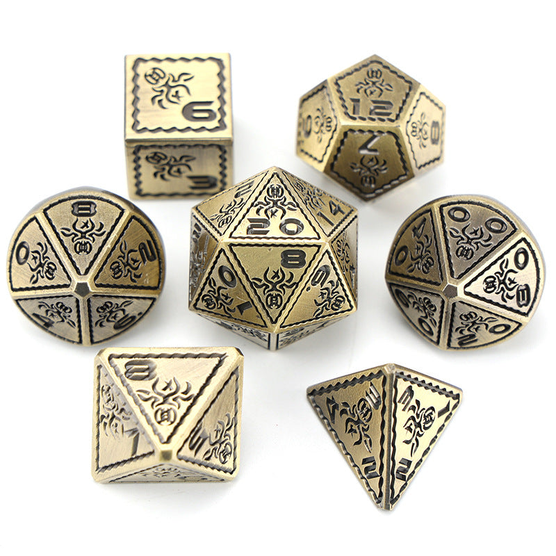 Metal DND Dice Polyhedron RPG 7 Items