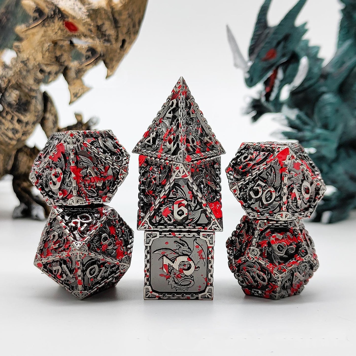 Metal Dice Set TRPG Multifaceted 7 Board Game