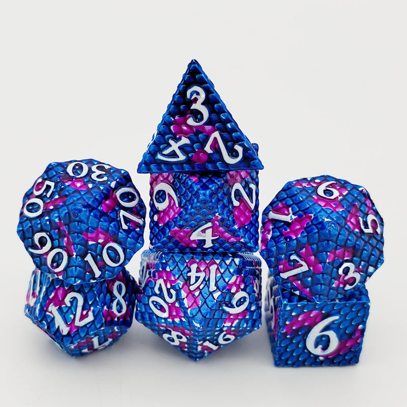 Dragon Scale Mixed Color Multi-sided Digital Metal Dice