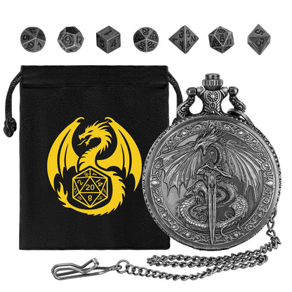 DND Style Dice Keeper.  Always manage to keep your dice on you with this handy pocket watch style dice case. Roll for initiative at any party with these micro dice.