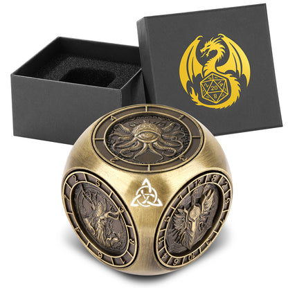 6-pack DND Dice Wheel Gift Box Set, Retro Wheel Metal Polyhedral Board Game Prop, Desktop Role Playing Decoration Collectibles Game Dice Accessories