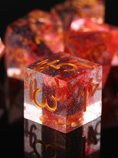 DND Natural Resin Board Game Dice Suit