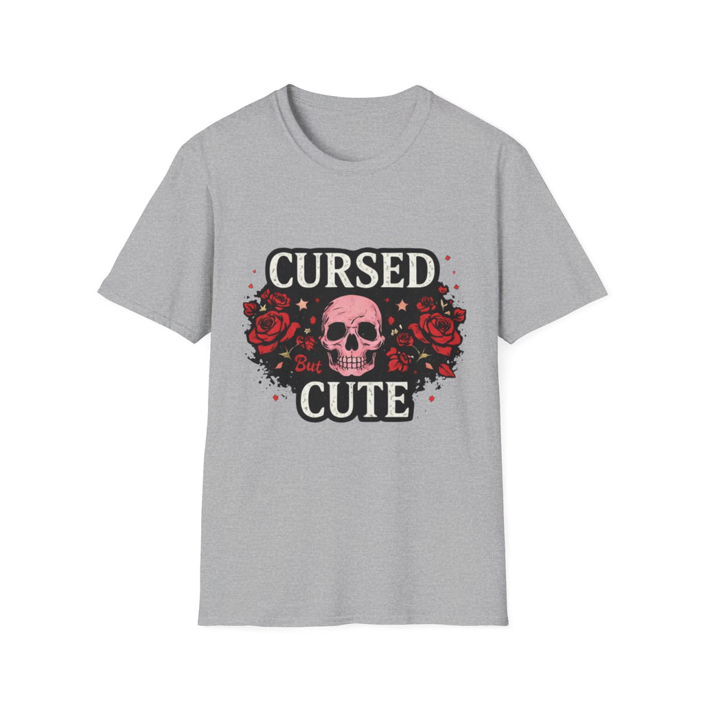 Cursed But Cute Skull Tee — Floral Gothic Halloween T-Shirt