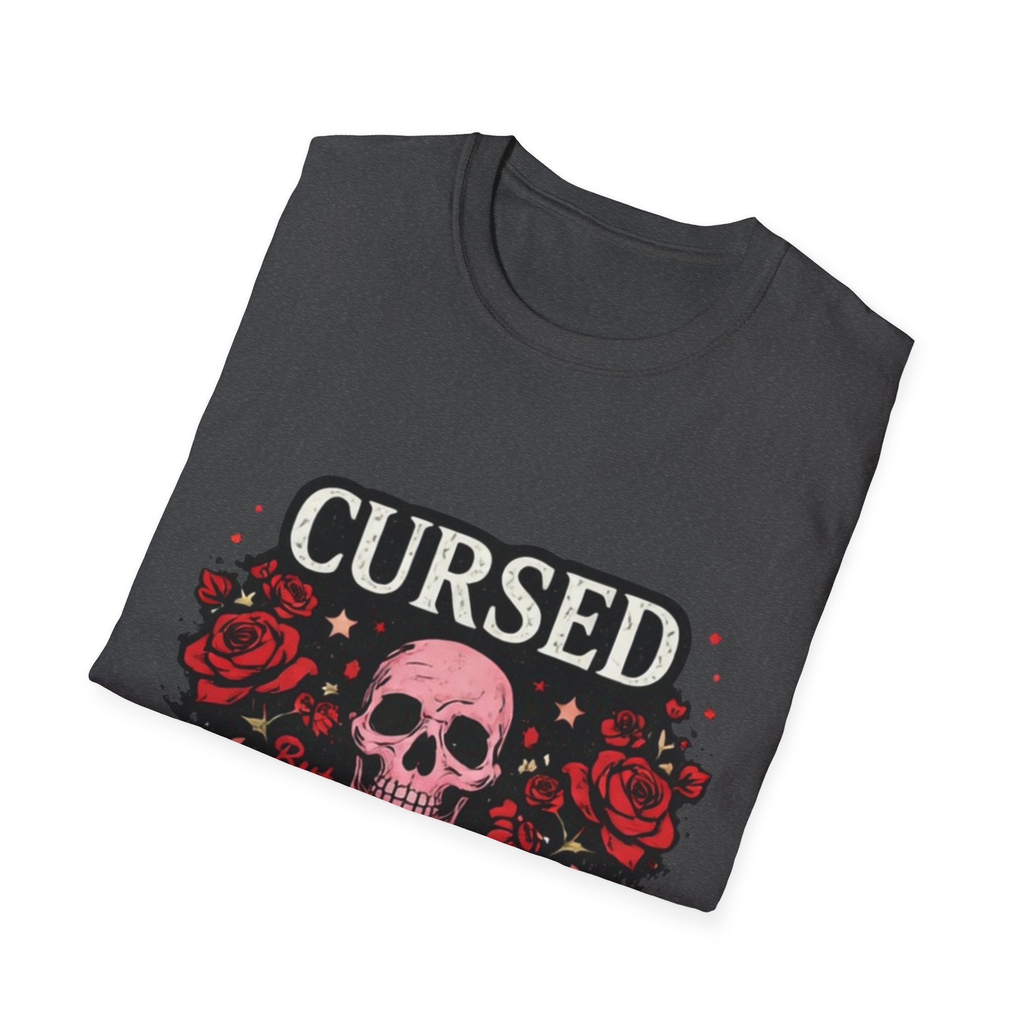 Cursed But Cute Skull Tee — Floral Gothic Halloween T-Shirt