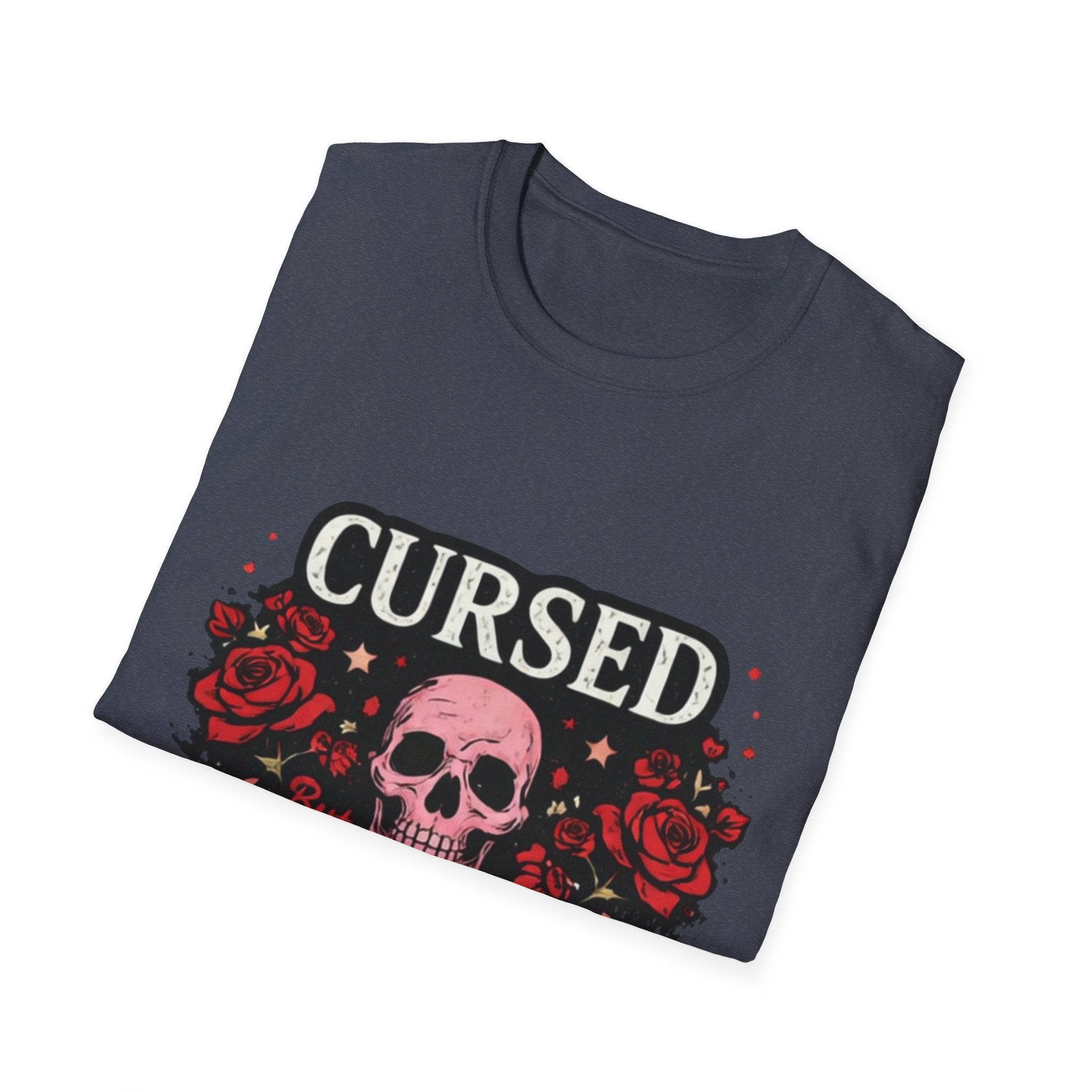 Cursed But Cute Skull Tee — Floral Gothic Halloween T-Shirt