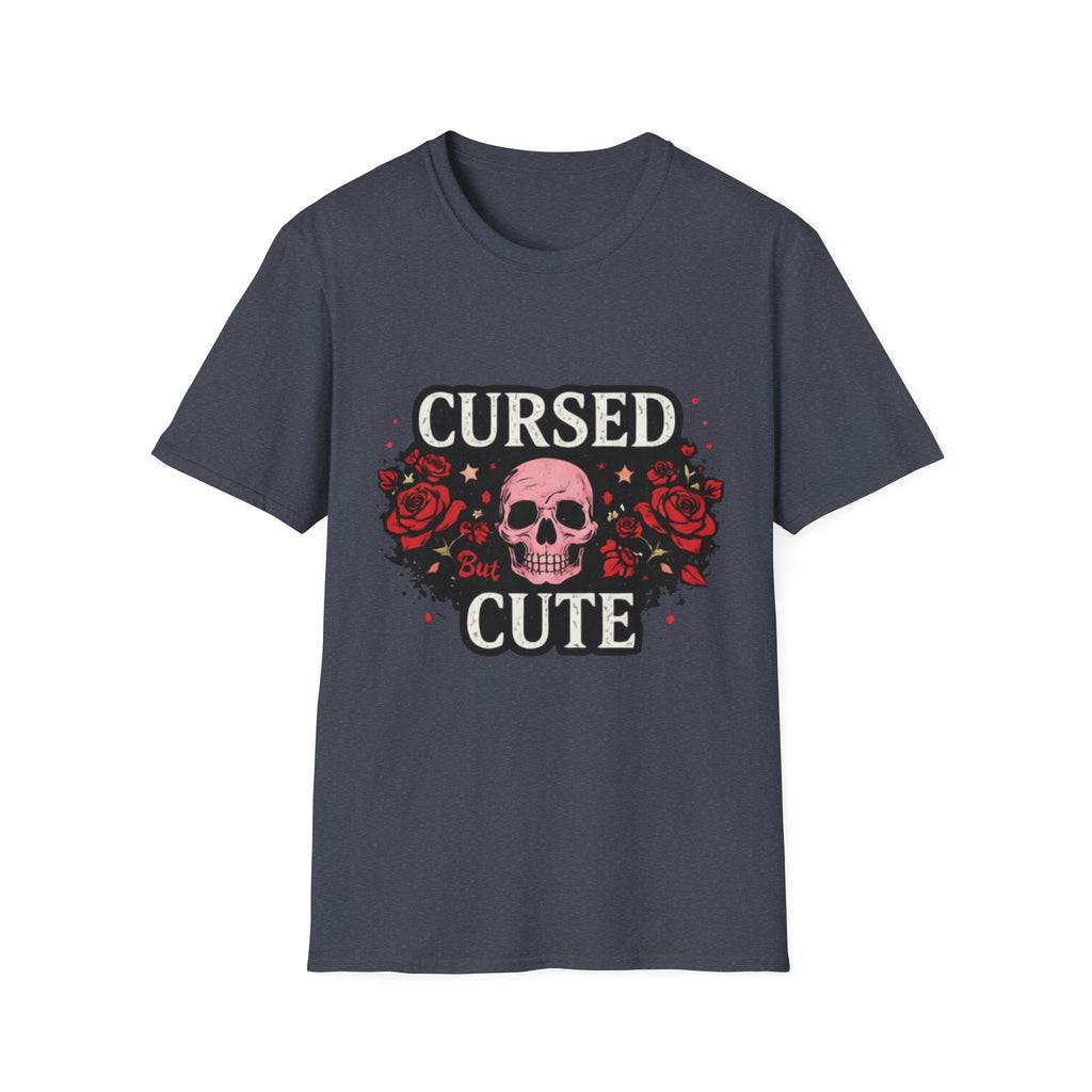 Cursed But Cute Skull Tee — Floral Gothic Halloween T-Shirt