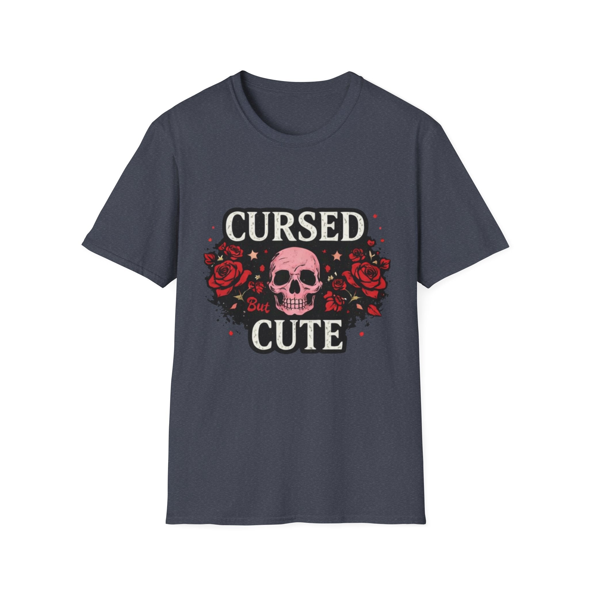Cursed But Cute Skull Tee — Floral Gothic Halloween T-Shirt