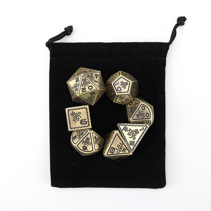 Metal DND Dice Polyhedron RPG 7 Items