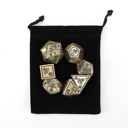 Metal DND Dice Polyhedron RPG 7 Items
