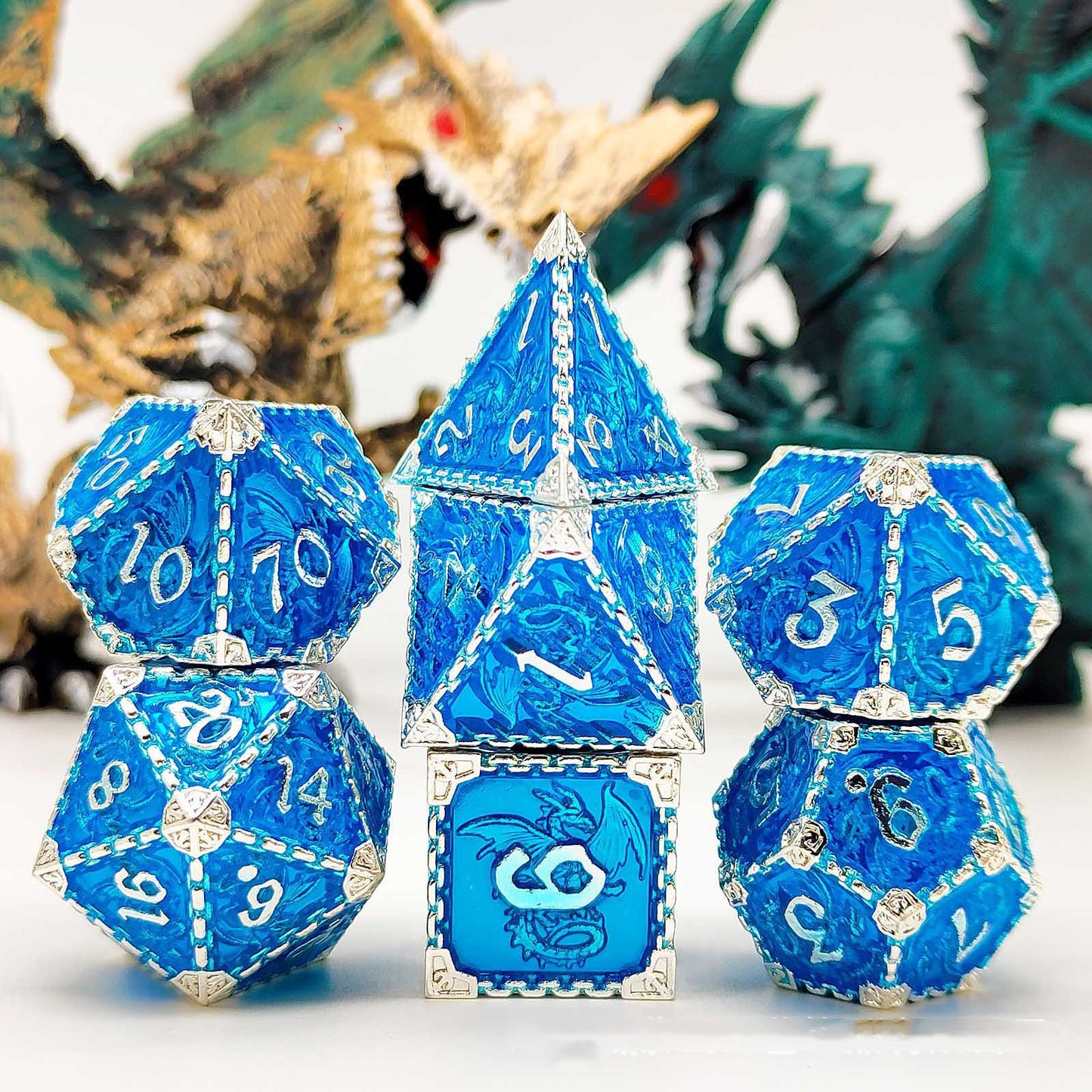 Metal Dice Set TRPG Multifaceted 7 Board Game