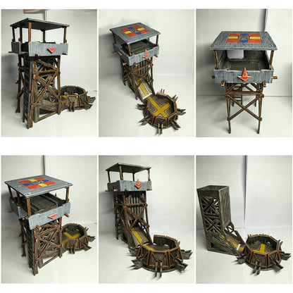 Wooden four-corner tower dice tower