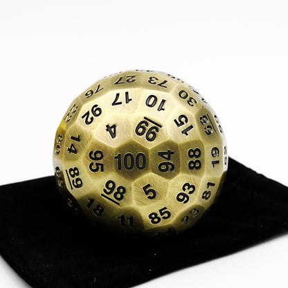 Solid ball metal polyhedron d30d60d100 hundred face dice