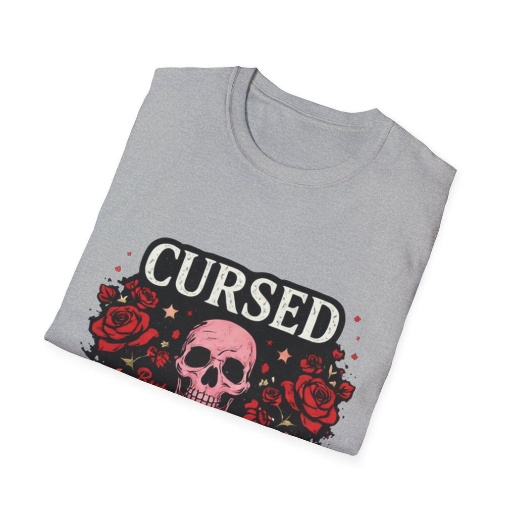Cursed But Cute Skull Tee — Floral Gothic Halloween T-Shirt