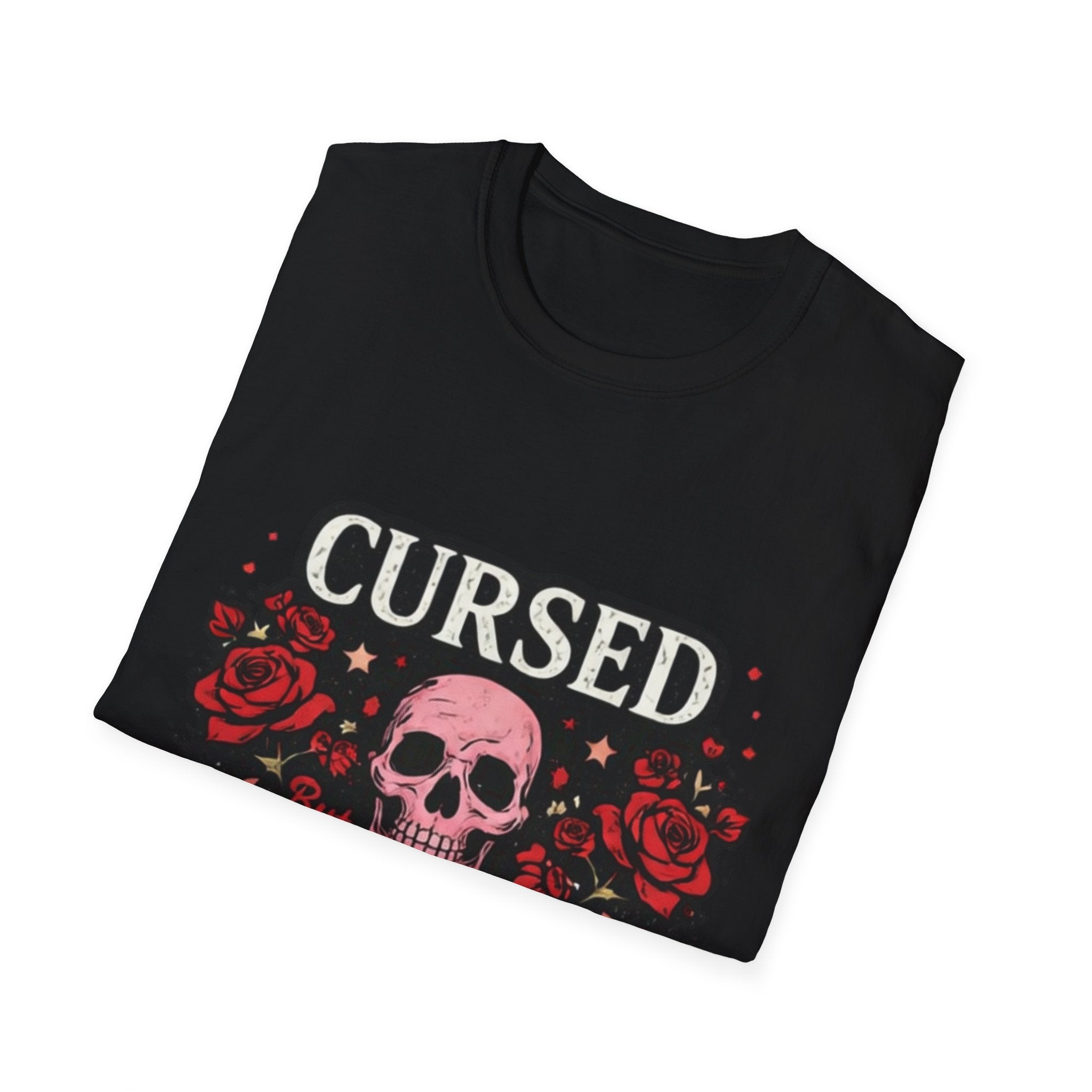 Cursed But Cute Skull Tee — Floral Gothic Halloween T-Shirt