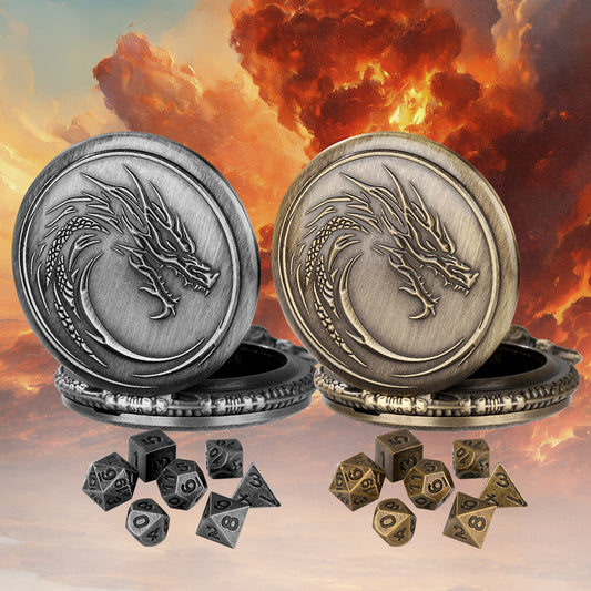 Retro Alloy Curved Faucet Pocket Watch Dice Set DND Game Specific 7-piece Set Made Of Old Craftsmanship Dice Storage Box, Portable Game Accessories, Essential For Board Game Accessories