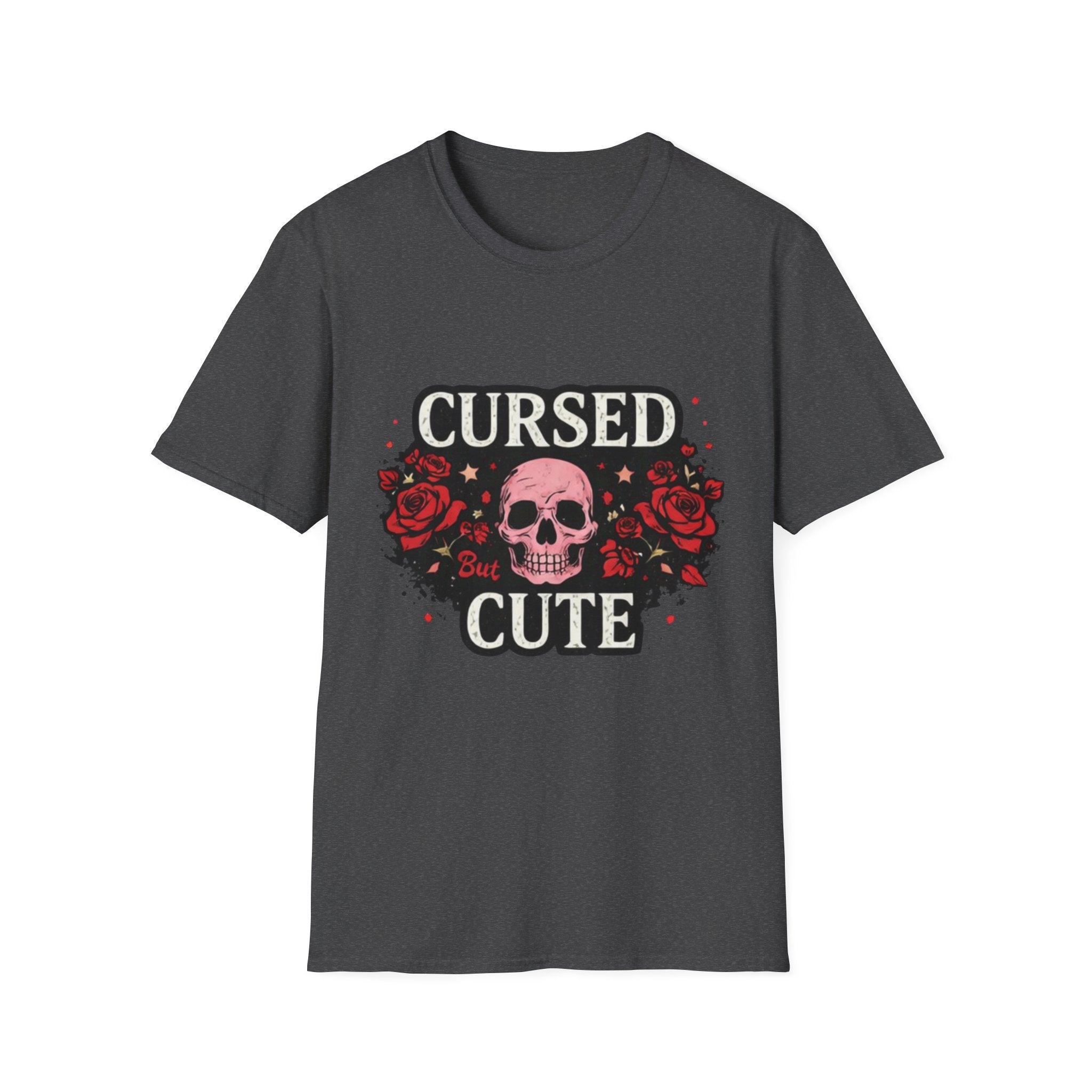 Cursed But Cute Skull Tee — Floral Gothic Halloween T-Shirt