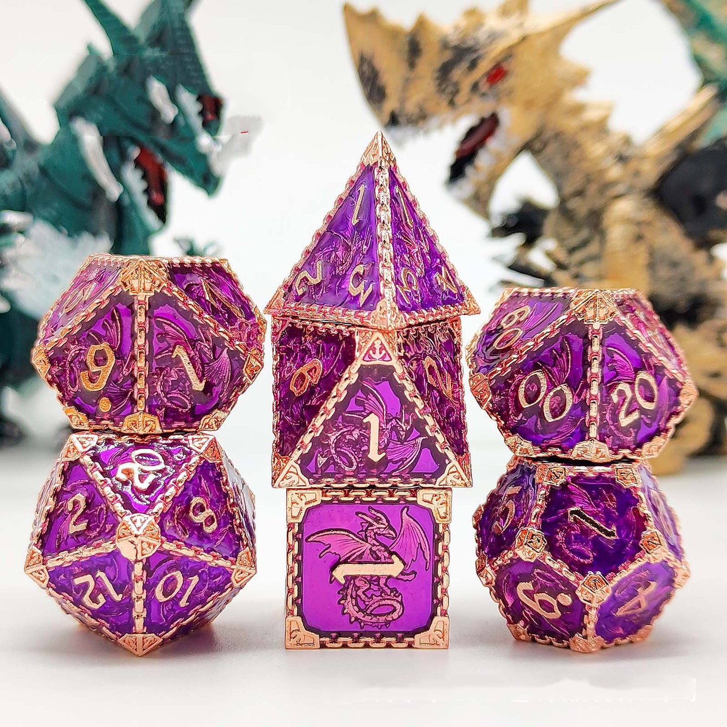 Metal Dice Set TRPG Multifaceted 7 Board Game