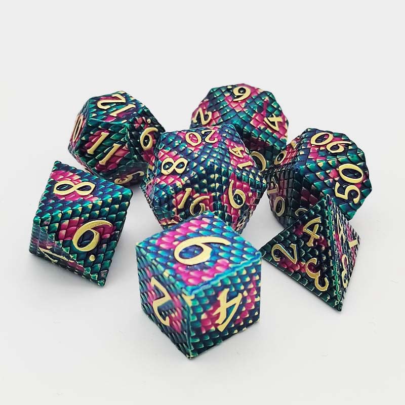 Dragon Scale Mixed Color Multi-sided Digital Metal Dice