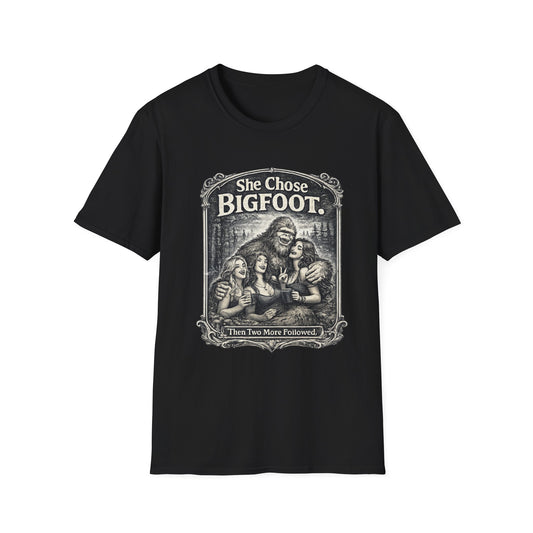 Bigfoot T-Shirt — "She Chose Bigfoot" Vintage Sasquatch Graphic Tee
