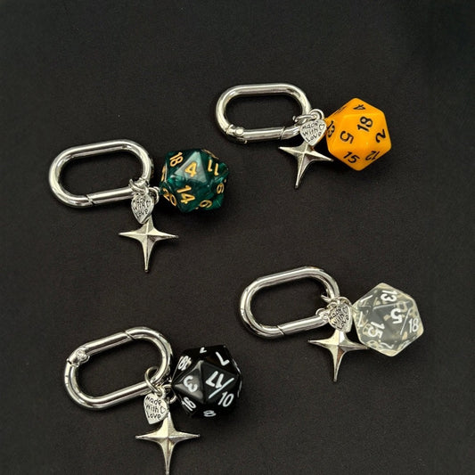 Retro Dice Keychain Love Heart Eight-pointed Stars Retro Cellphone Chain