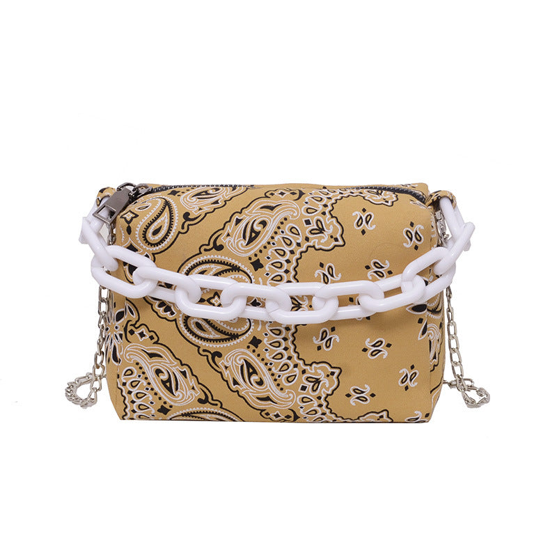 Chain Messenger Bag Cashew Flower Shoulder Pouch