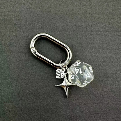 Retro Dice Keychain Love Heart Eight-pointed Stars Retro Cellphone Chain