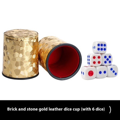 Mute High-grade Silent Leather Dicing Set KTV Bar Silencer Dice Box
