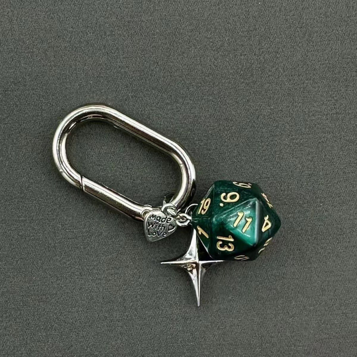 Retro Dice Keychain Love Heart Eight-pointed Stars Retro Cellphone Chain