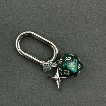 Retro Dice Keychain Love Heart Eight-pointed Stars Retro Cellphone Chain