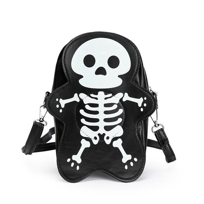 Halloween Skull Shoulder Bag Y2K Fashion Funny Cute Messenger Crossbody Bags Women Small Phone Bag