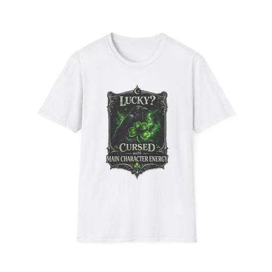 T-Shirt — "Lucky? Cursed: Main Character Energy" Fantasy Gamer Tee