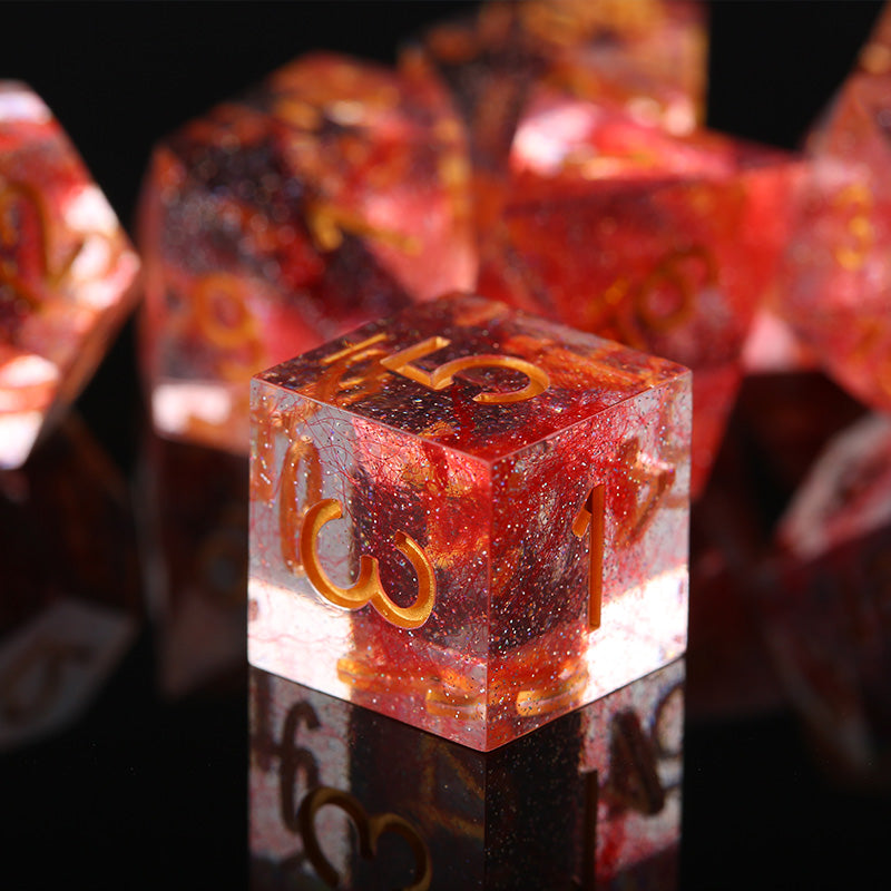 DND Natural Resin Board Game Dice Suit