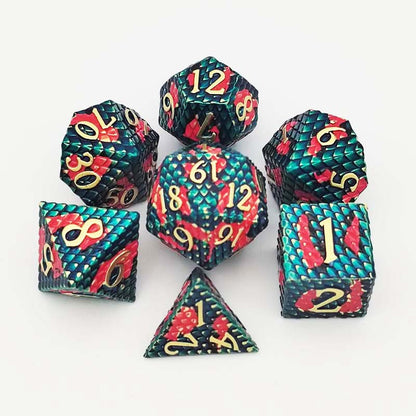 Dragon Scale Mixed Color Multi-sided Digital Metal Dice