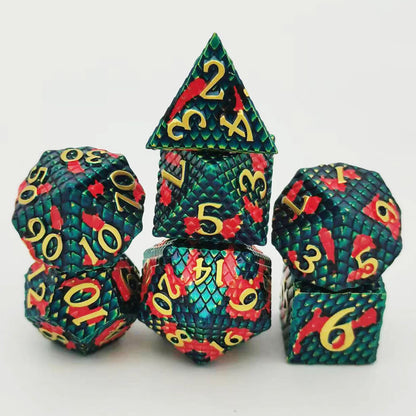 Dragon Scale Mixed Color Multi-sided Digital Metal Dice