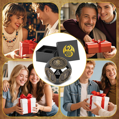 6-pack DND Dice Wheel Gift Box Set, Retro Wheel Metal Polyhedral Board Game Prop, Desktop Role Playing Decoration Collectibles Game Dice Accessories