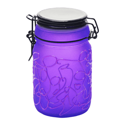 Spider Web Design Glass Storage Jar – Purple-Multiple Sizes Available [SMKZ-139]