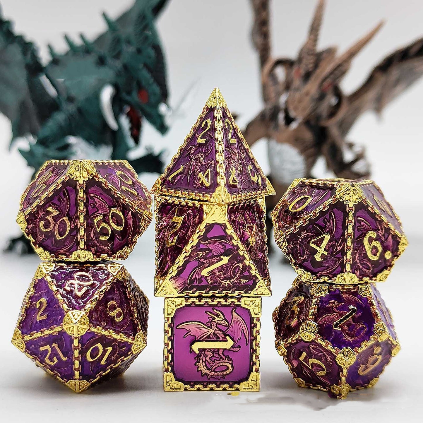 Metal Dice Set TRPG Multifaceted 7 Board Game