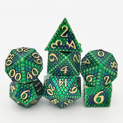 Dragon Scale Mixed Color Multi-sided Digital Metal Dice