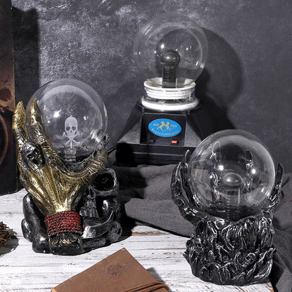 Creative Gift Retro Skull Hand Magic Ball Retro Tower Crafts Flash Static Induction Glass Ball