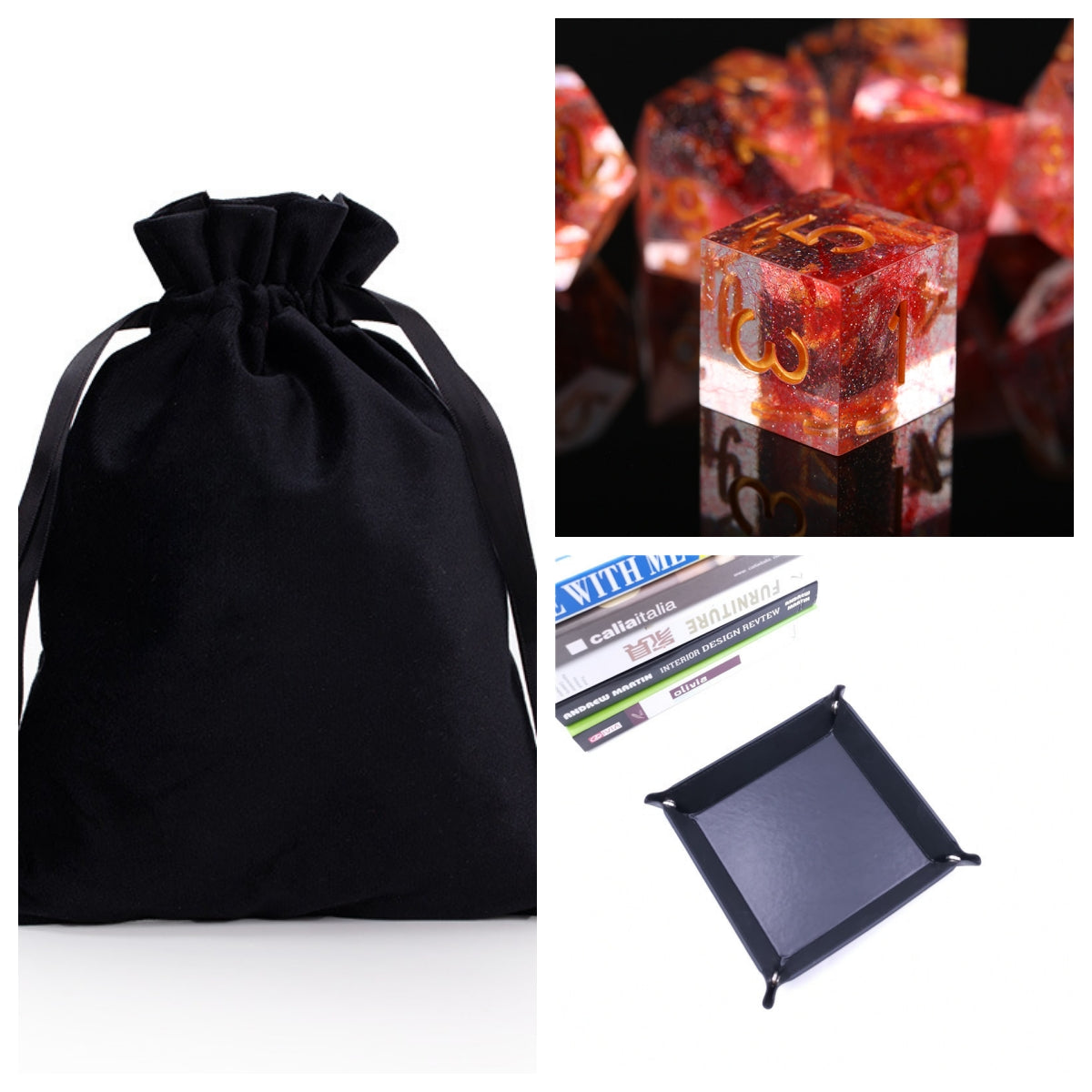 DND Natural Resin Board Game Dice Suit