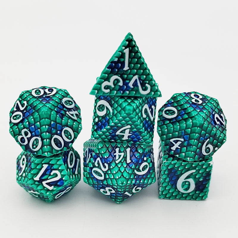 Dragon Scale Mixed Color Multi-sided Digital Metal Dice