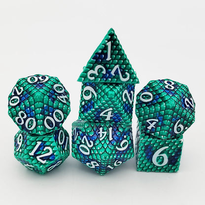 Dragon Scale Mixed Color Multi-sided Digital Metal Dice