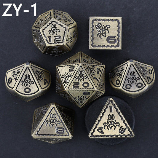 Metal DND Dice Polyhedron RPG 7 Items