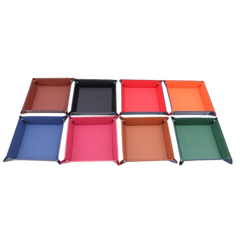 Multicolor Leather Four Corners Foldable Dice Plate