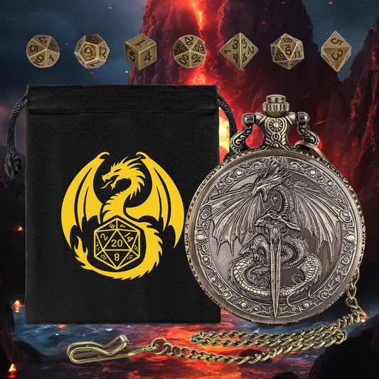 DND Style Dice Keeper.  Always manage to keep your dice on you with this handy pocket watch style dice case. Roll for initiative at any party with these micro dice.