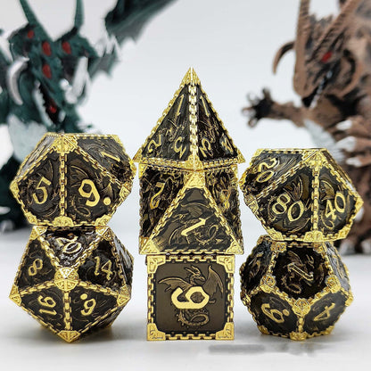 Metal Dice Set TRPG Multifaceted 7 Board Game