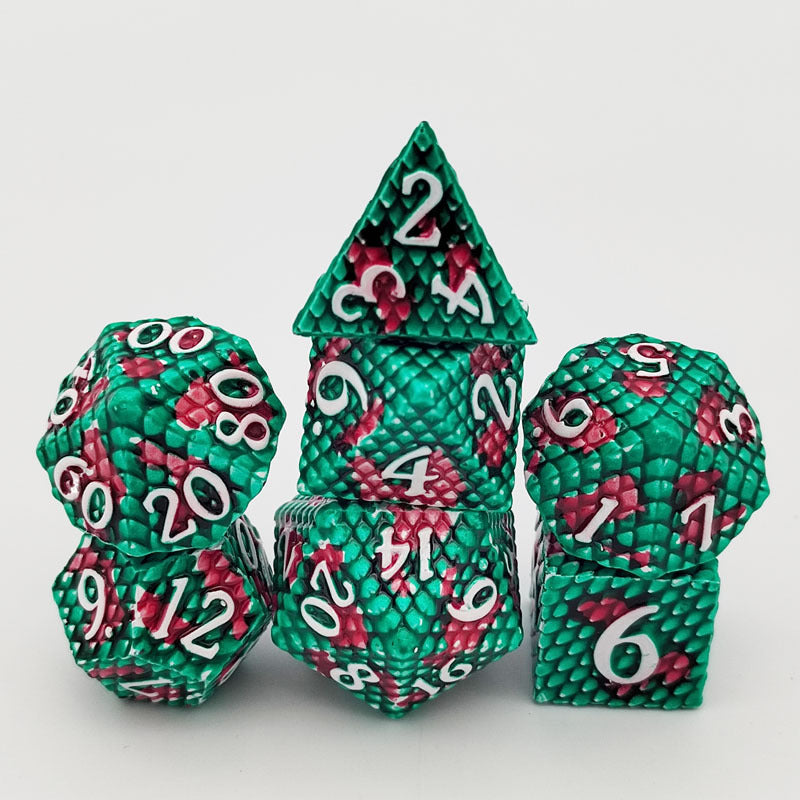 Dragon Scale Mixed Color Multi-sided Digital Metal Dice