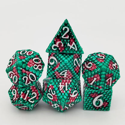Dragon Scale Mixed Color Multi-sided Digital Metal Dice