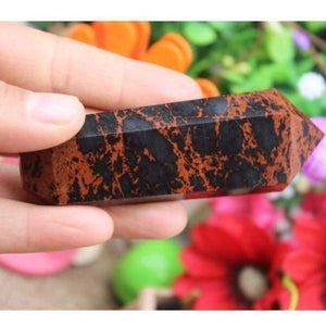 Natural Raw Stone Polished Obsidian Crystal Smoking Pipe Six-sided Single Tip Smoking Pipe